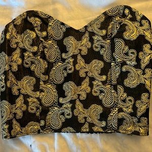 Gold & black tube top